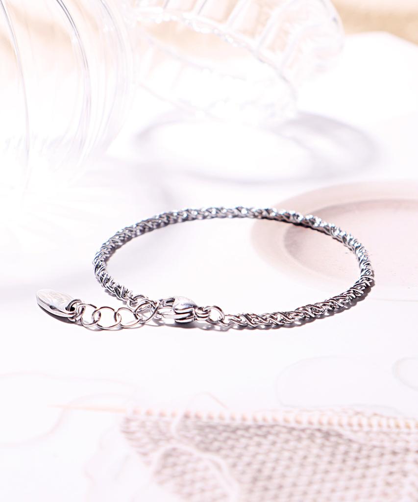Polalita 2.3 Twisted Rope Chain Bracelet (Plt-Br-119_Sv)