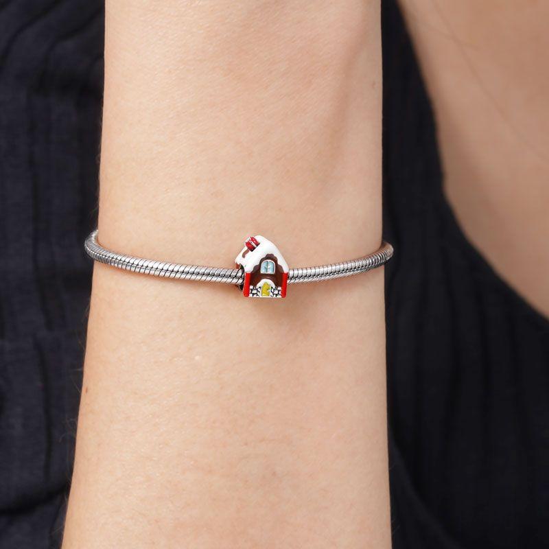 New 925 Silver Christmas Bell Elk Charm Bead DIY Bracelet Jewelry for Women