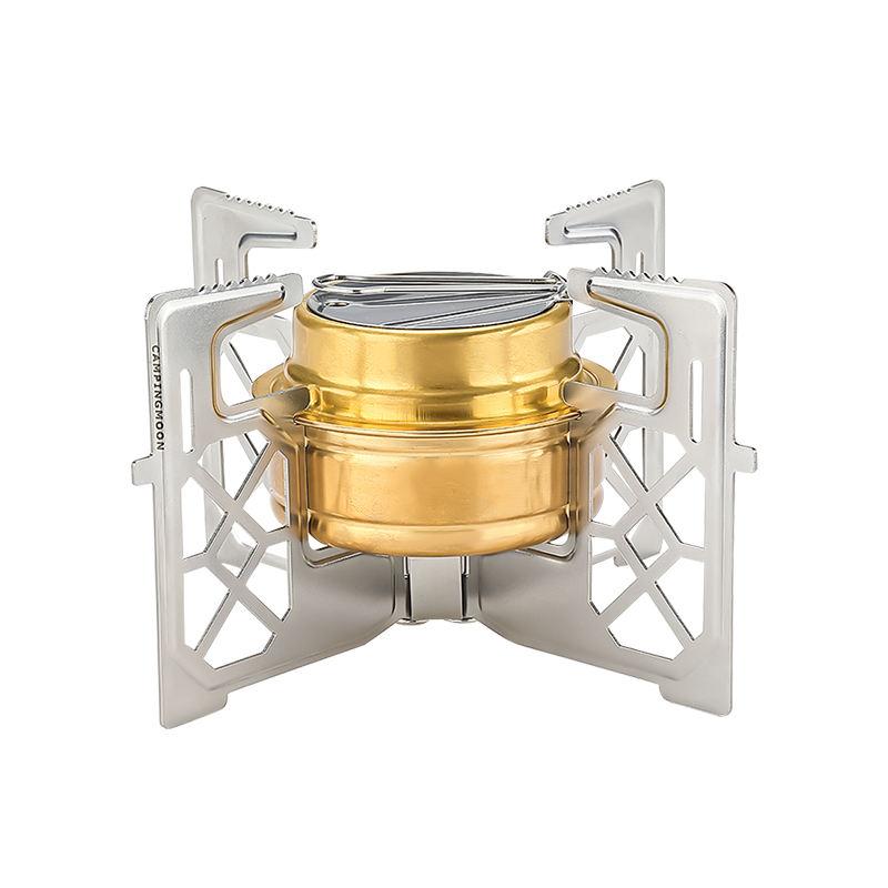 Campingmoon Ultralight Backpack Portable Aluminum Alloy Custom Outdoor Camping Solo Folding Alcohol Gel Stove burner