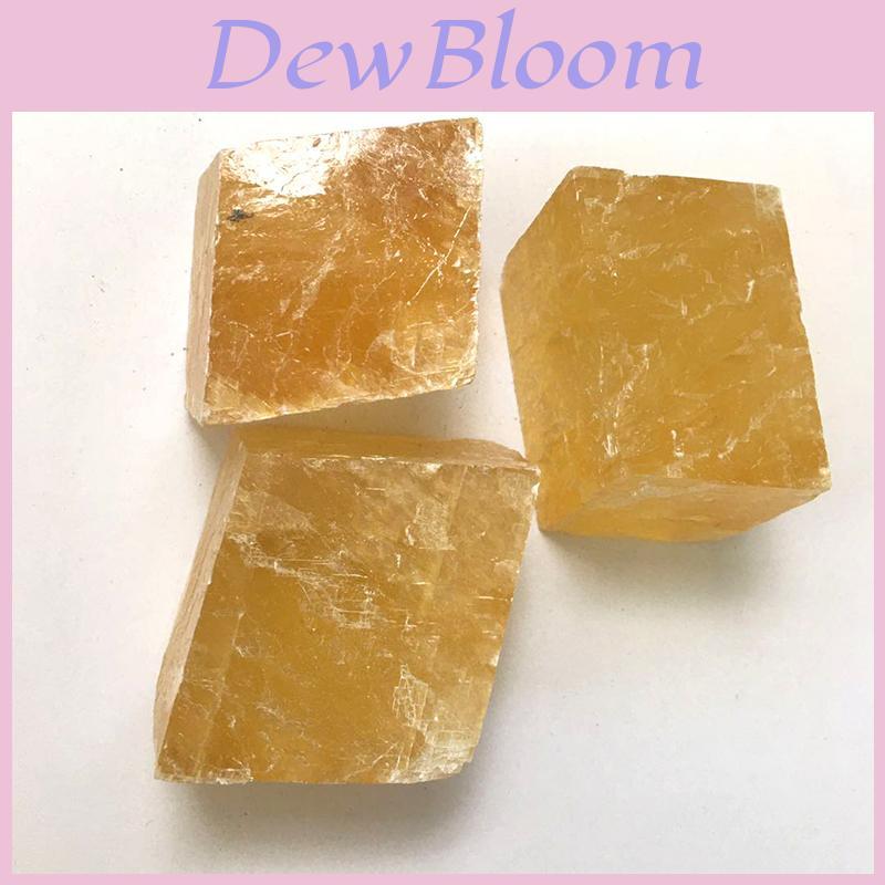Stunning Yellow White Optic Calcite Cubes Natural Crystal Stones For Home Decor