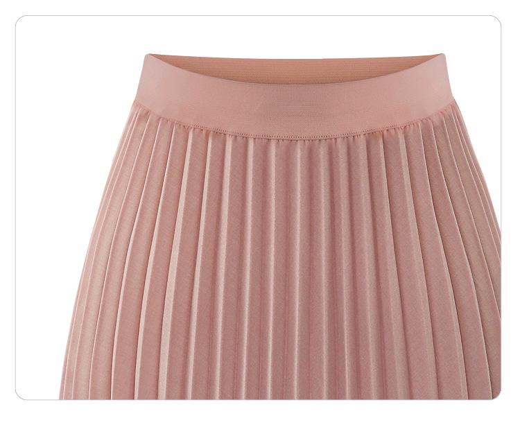 Gonna midi plissettata in chiffon europeo con elastico in vita