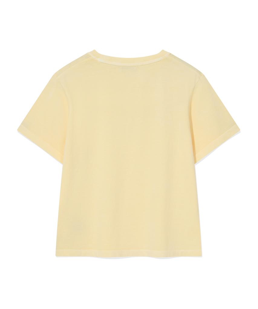WACKY WILLY Women'S Pigment Semi-Crop Short Sleeve T-Shirt Yellow