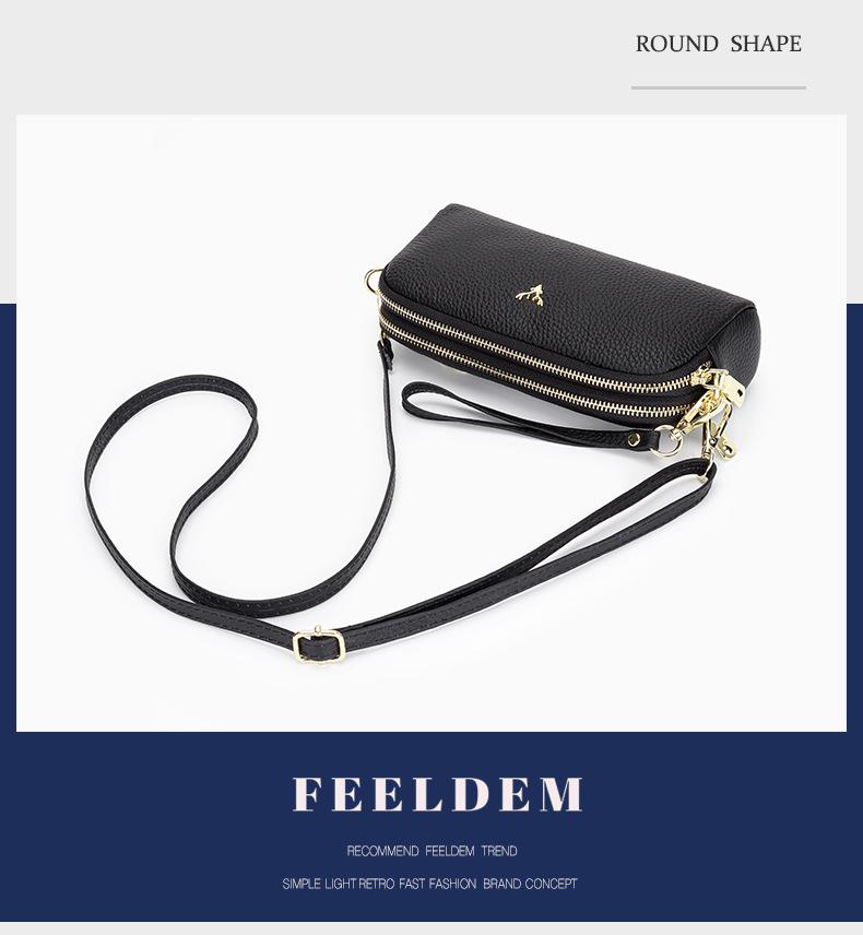 Γνήσιο Δερμάτινη Γυναικεία Τσάντα Crossbody - Νέα Μόδα Δερμάτινη Τσάντα Ώμου για Κινητό, Μεγάλη Τσάντα-Πορτοφόλι με Υφή Λίτσι, Μικρή Γυναικεία Τσάντα