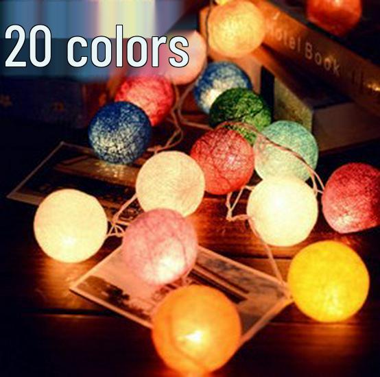 LED Cotton Ball String Lights - Colorful Flashing Lights for Christmas, Festivals, and Indoor Decoration