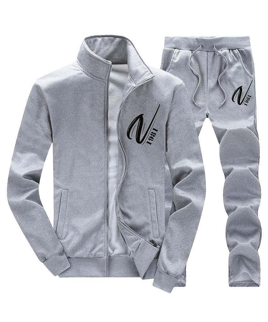 amatsu Long Sleeve Tracksuit and Sportswear for and Size Type B Men's Set, Loungewear, Spring, Autumn, Winter, L, Gray,