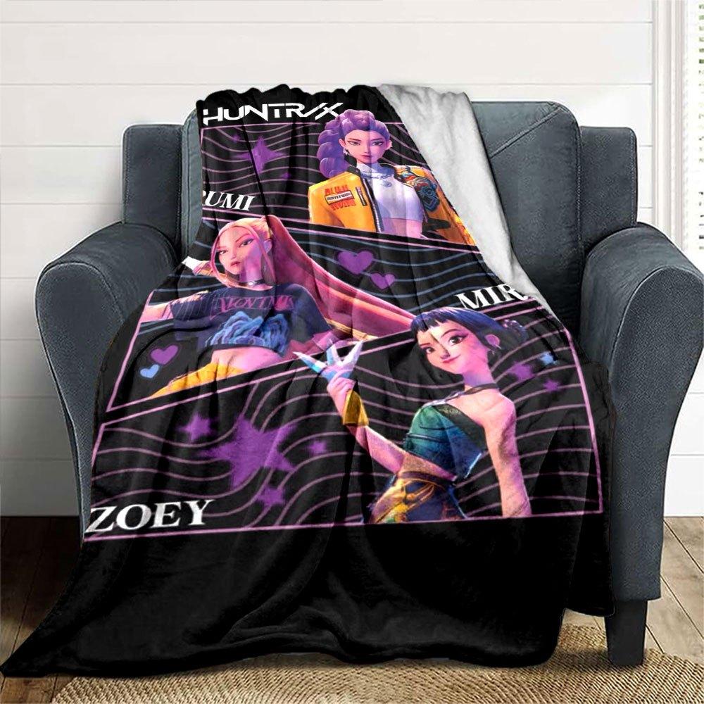 1pc Hunter X Kopo group - Themed Flannel Blanket - Suitable for Bed, Home Decor, Graduation Gifts, Easter, Back to School, ChristmasA48
