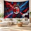 Tapeçaria de Parede AC Milan, Pendente de Parede em Tecido Macio, Fundo Decorativo Para Quarto Arte de Parede para Casa