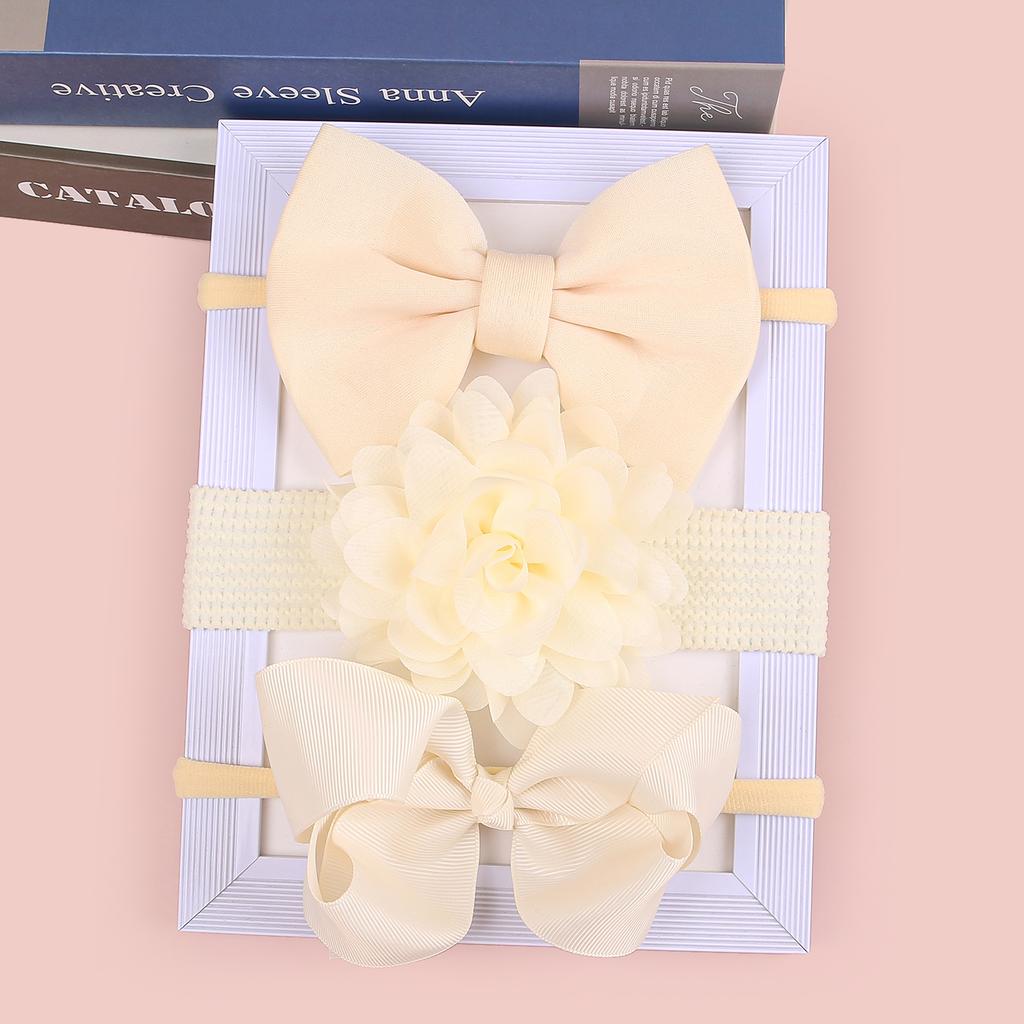 3PCS Chiffon Flower Headbands Baby Girls Hair Bows Headband Elastic Soft Nylon Hairbands for Baby Turban Infant Hair Accessories
