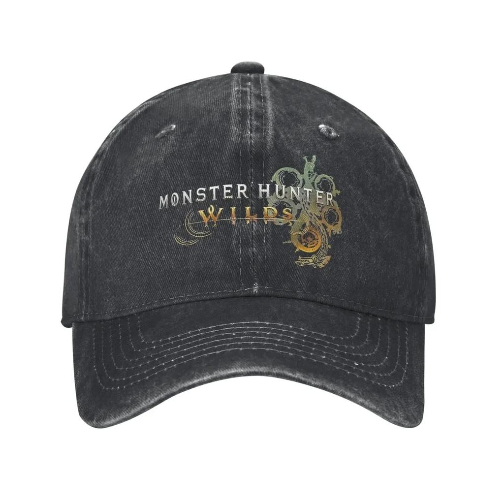 Hunter Wilds Men Women Baseball Caps Forbidden Lands Research Commission Distressed Denim Hats Vintage Outdoor Headwear