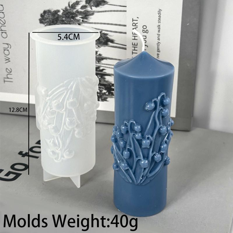 Flower Butterfly Cylindrical Silicone Candle Mold DIY Waves Soap Resin Plaster Making Chocolate Cooking Tool Wedding Decor Gifts