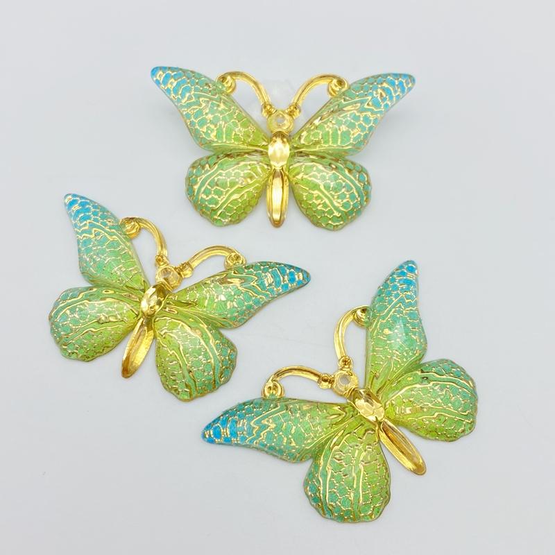 10Pcs/Lot New Acrylic Mixed Butterflies With A Hole Flat Back Scrapbooking Hair Bow Center Embellishments DIY Accessories C78