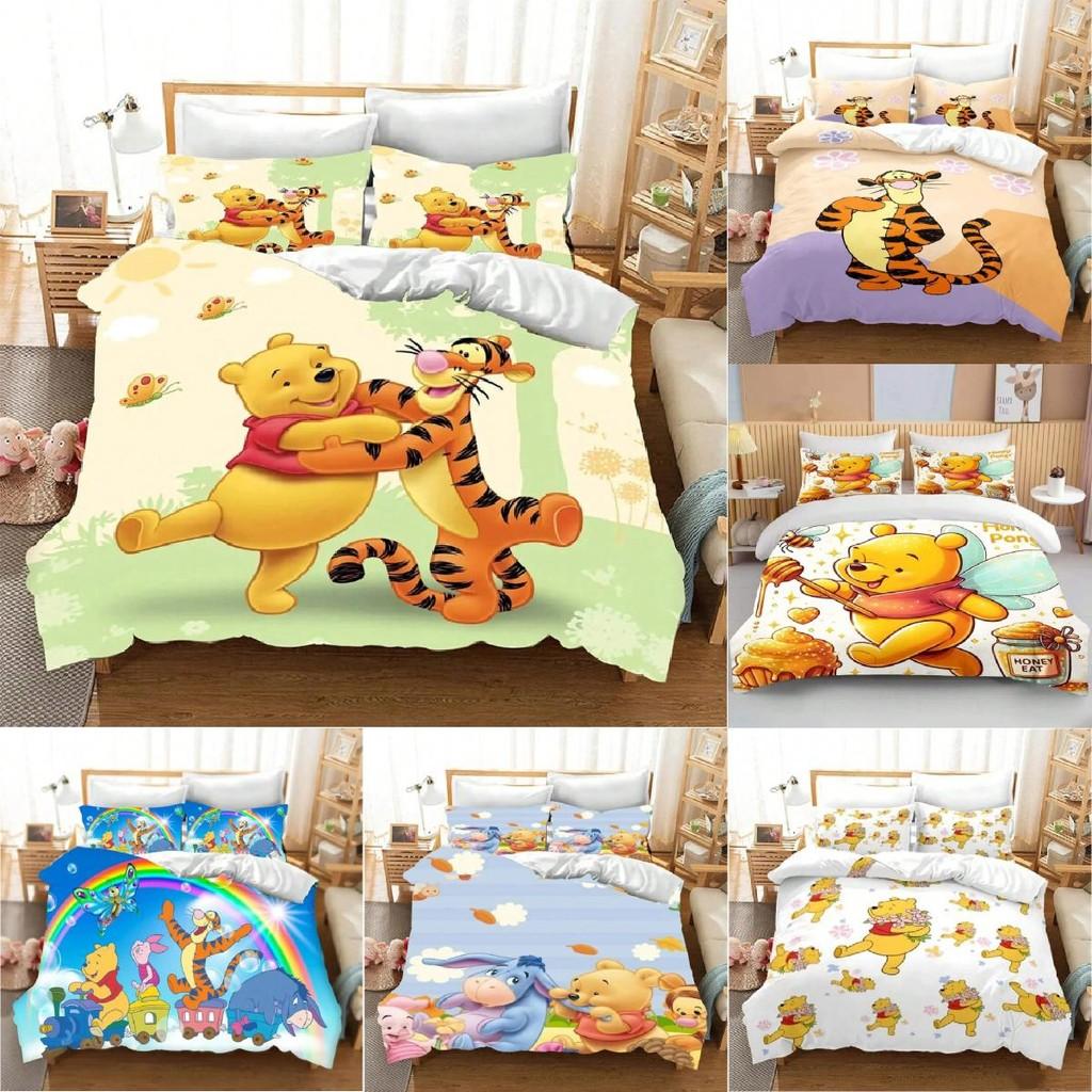 Set Biancheria da Letto per Bambini Winnie the Pooh in Flanella e Colori Vivaci per Decorazione Stanza Bambini