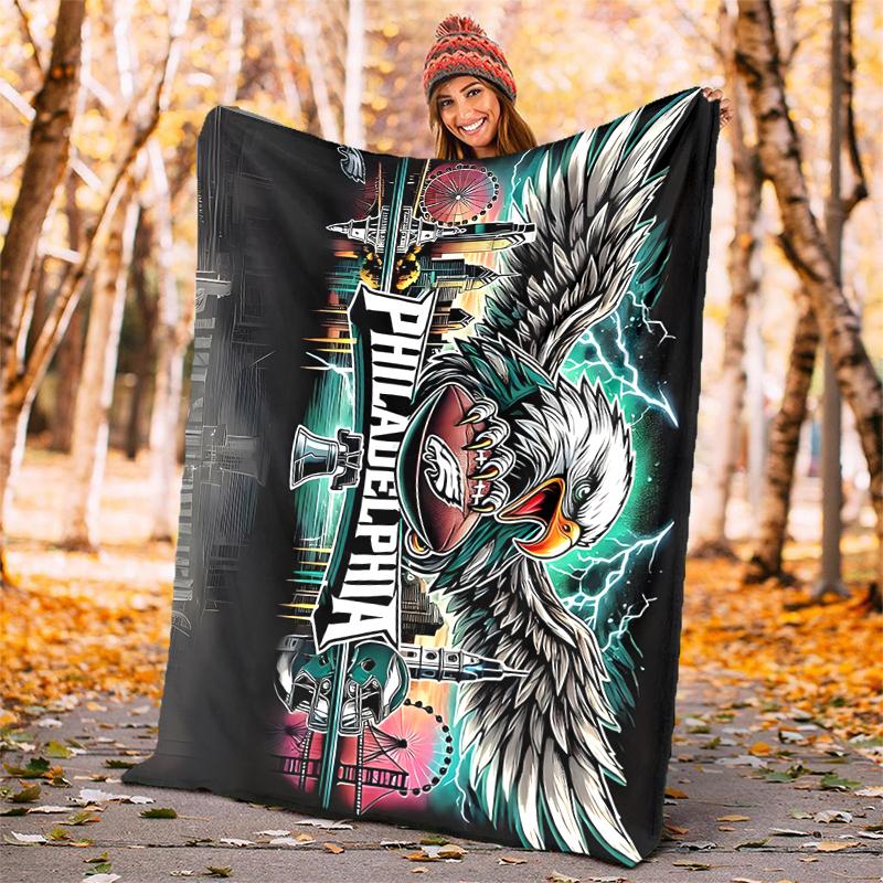 Philadelphia Flannel Blanket Soft All-Season Throw, Design for Camping, Car Travel, Hiking Sofa, Bed, Office Perfect Gift for Parties