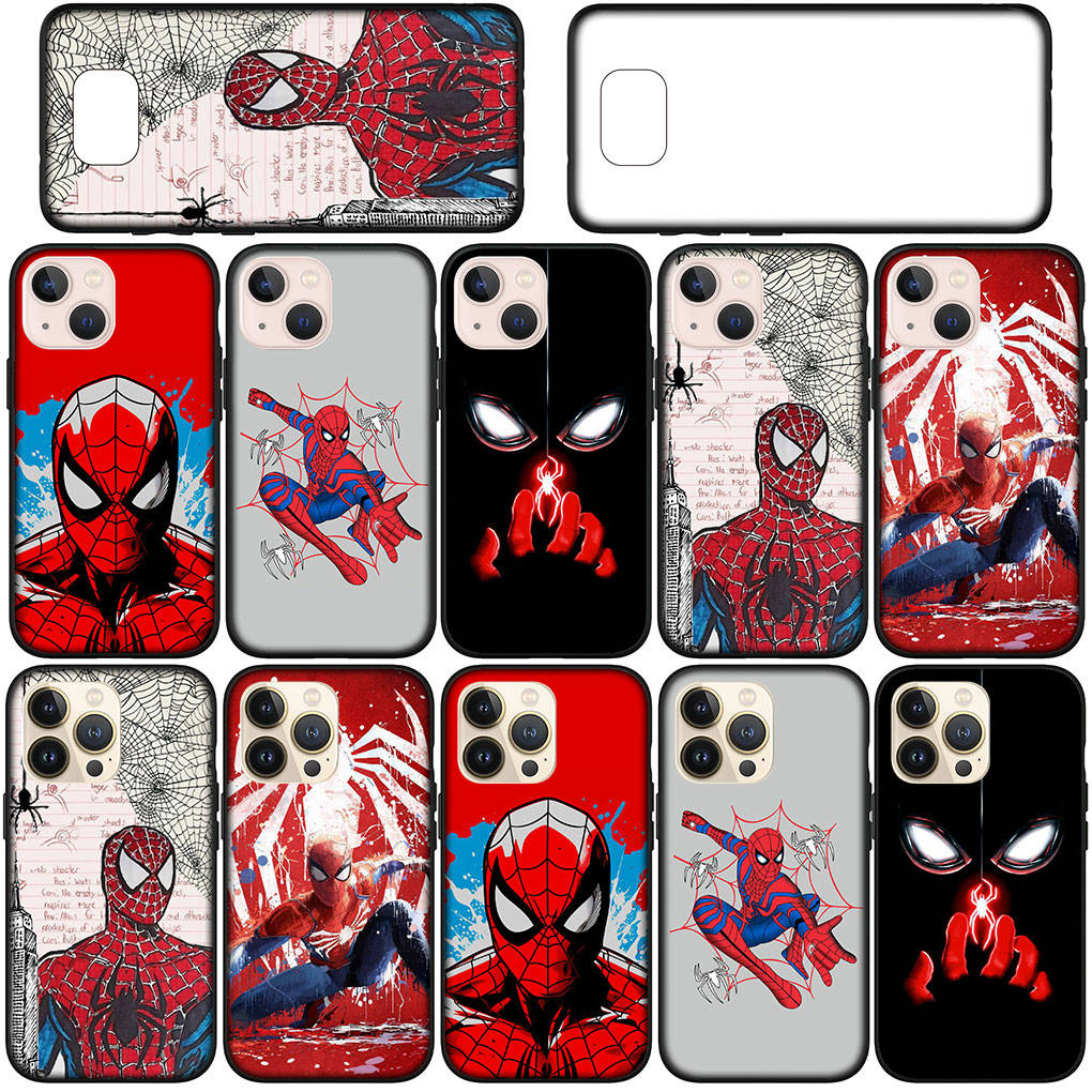Etui na iPhone 15 14 Xiaomi Redmi Note 13 12 11 Pro Max X 8 7 9 XR Samsung Galaxy S24 S23 10 OPPO A15 Huawei Cartoon Spider Man Spiderman Phone Case