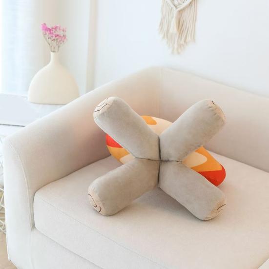 Fake Campfire Plushies Simulation Bonfire Plush Toy Soft Stuffed Funny Fake-Fire Camping Toy Cartoon Campfire Firewood Doll Floor Cushion Decorative