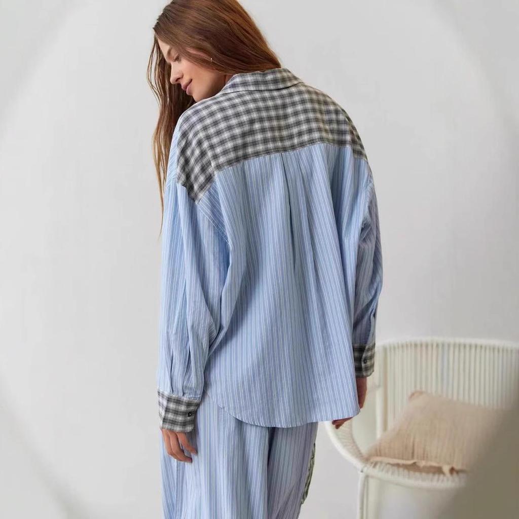 Women's Plaid Long Sleeve Pajama Set - 2025 Autumn Collection