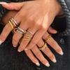 Yori Stainless Steel Links Stacked Rings Waterproof 2025 PVD Real Gold Plated Jewelry Bijoux Gift Wholesale