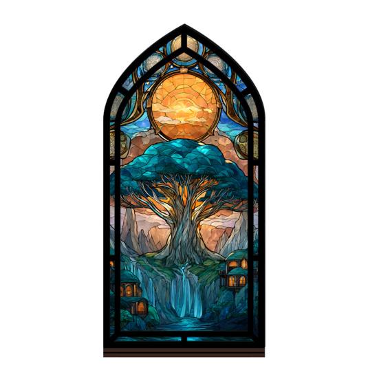 Gothic Book Nook Suncatcher Stained Glass Candle Holder Window Bookshelf Insert Diorama for Library Decor Bookish Gifts for Readers Book Lovers