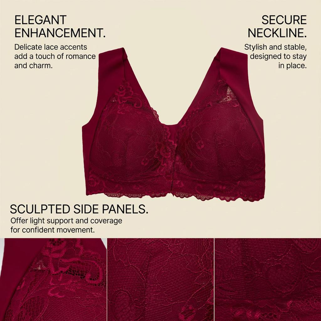 Zeriluna Front-Closure Push-up Bra: Fashionable, Sexy, Comfortable, and Breathable Underwear.