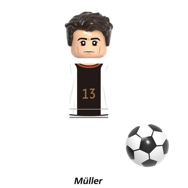 NEW World Famous Football Players Figurine Messi Ronaldo Neymar Lewandowski Mini Action Building Block Model Toy Kids Gifts