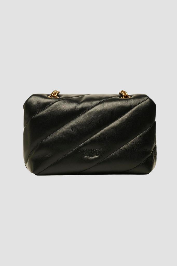 Pinko Black Leather Women's Classic Handbag Love Puff Mini Cl