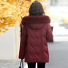 White Duck Down Jacket Ladies Fox Fur Collar New Middle-aged and Elderly Winter Warm Hooded Down Jacket