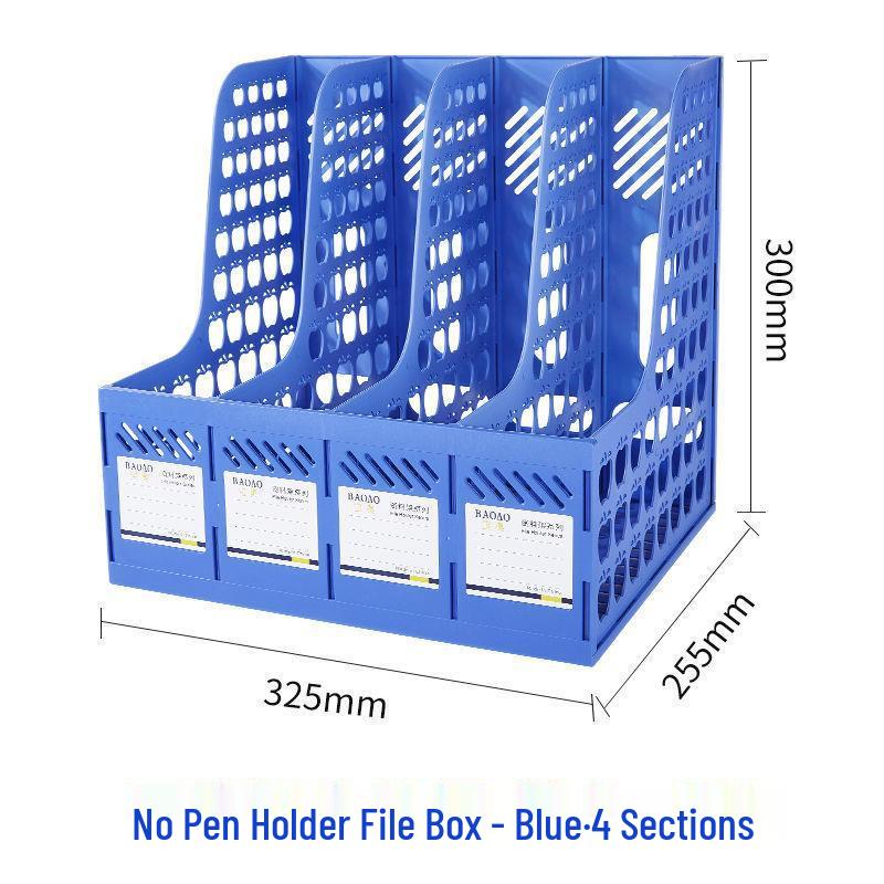 Four-Tier A4 Document Organizer with Pen Holder - Desktop File Holder Tray and Storage Rack