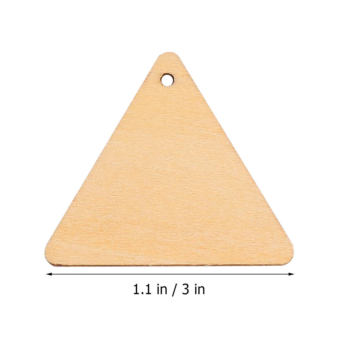 

60Pcs Triangle Wooden Pieces Unfinished Cutouts DIY Craft Painting Decorations Wooden Ornaments Home Decor Accessories бежевий