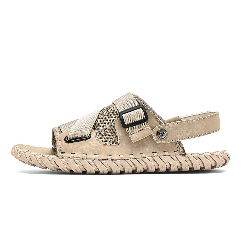 Summer Men Sandals Genuine Leather Mens Casual Shoes Outdoor Men Leather Sandals for Men Beach Shoes Roman Mens Shoes
