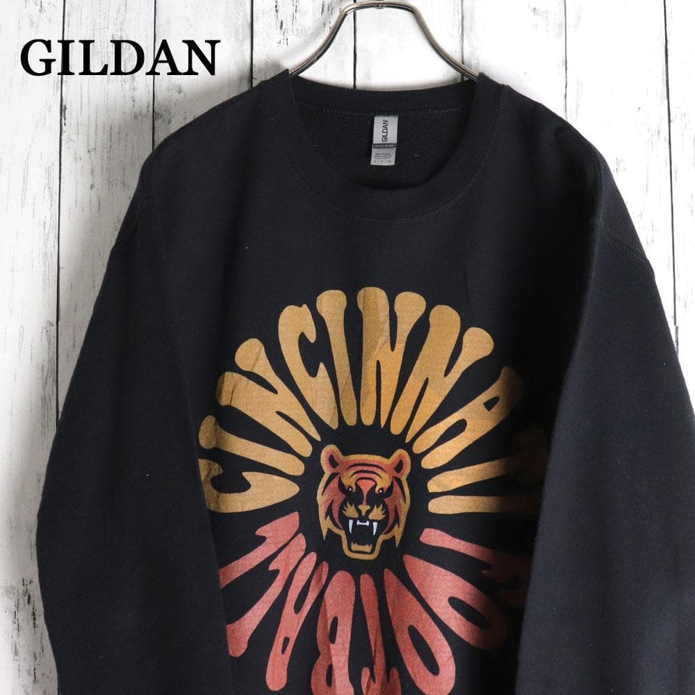 

[USED] GILDAN Tiger Cincinnati Football Logo Print Sweatshirt