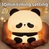 Adorable Panda LED Night Light - Soft Silicone Touch Lamp with Adjustable Brightness, USB Rechargeable, Perfect for Bedroom Deco
