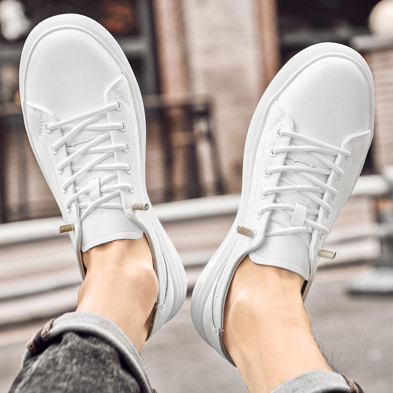 Fashion New Men Casual Walking Footwear Outdoor Mens Non-Slip Sneakers Genuine Leather Men Skate Shoes Stylish Male Comfortable Flats