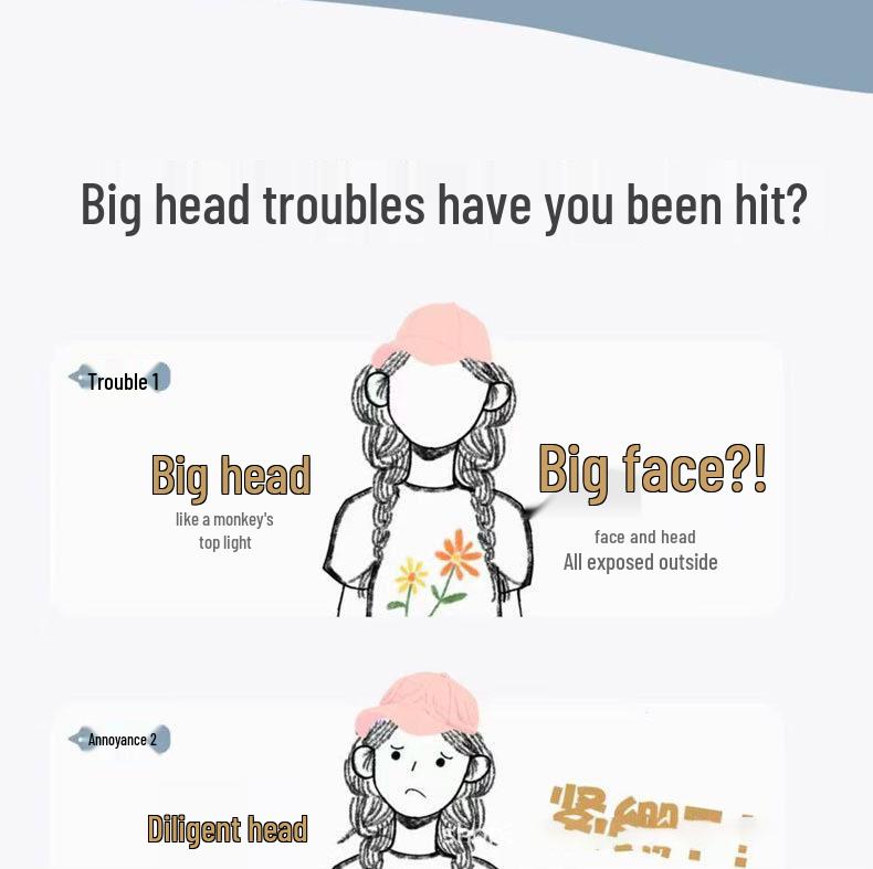 Long-Nosed Elephant Sunshade Duckbill Cap – Cute Cartoon Baseball Cap for Large Head Circumference