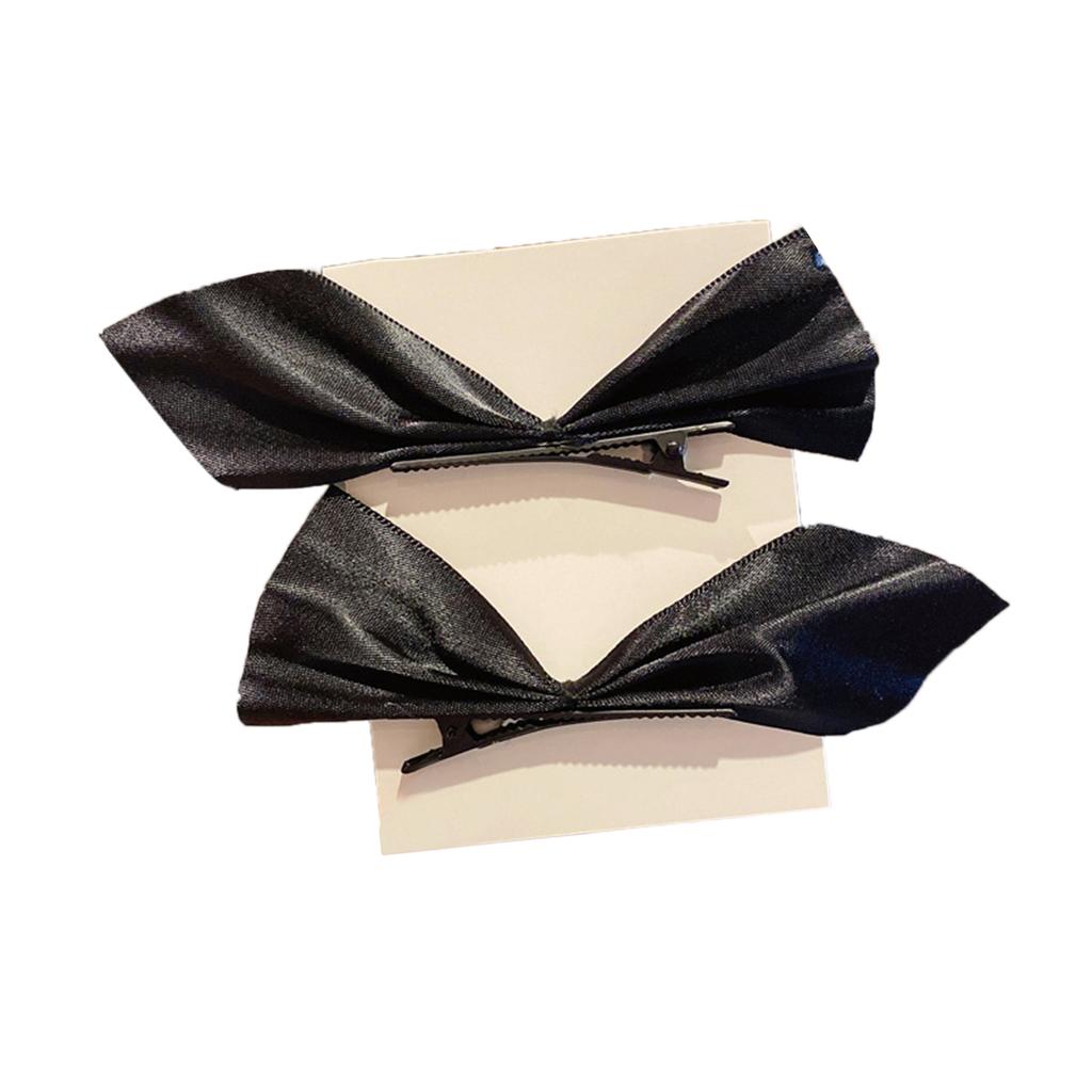 2pcs Hair Bows Velour Material Lightweight Portable Soft Hand Feeling Comfortable Wearing Barrette Hair Clips for