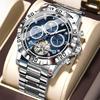 POEDAGAR Fashion Luxury Men Watch Automatic Date Week Man Wristwatch Hollow Tourbillon Mechanical Stainless Steel Men's Watches
