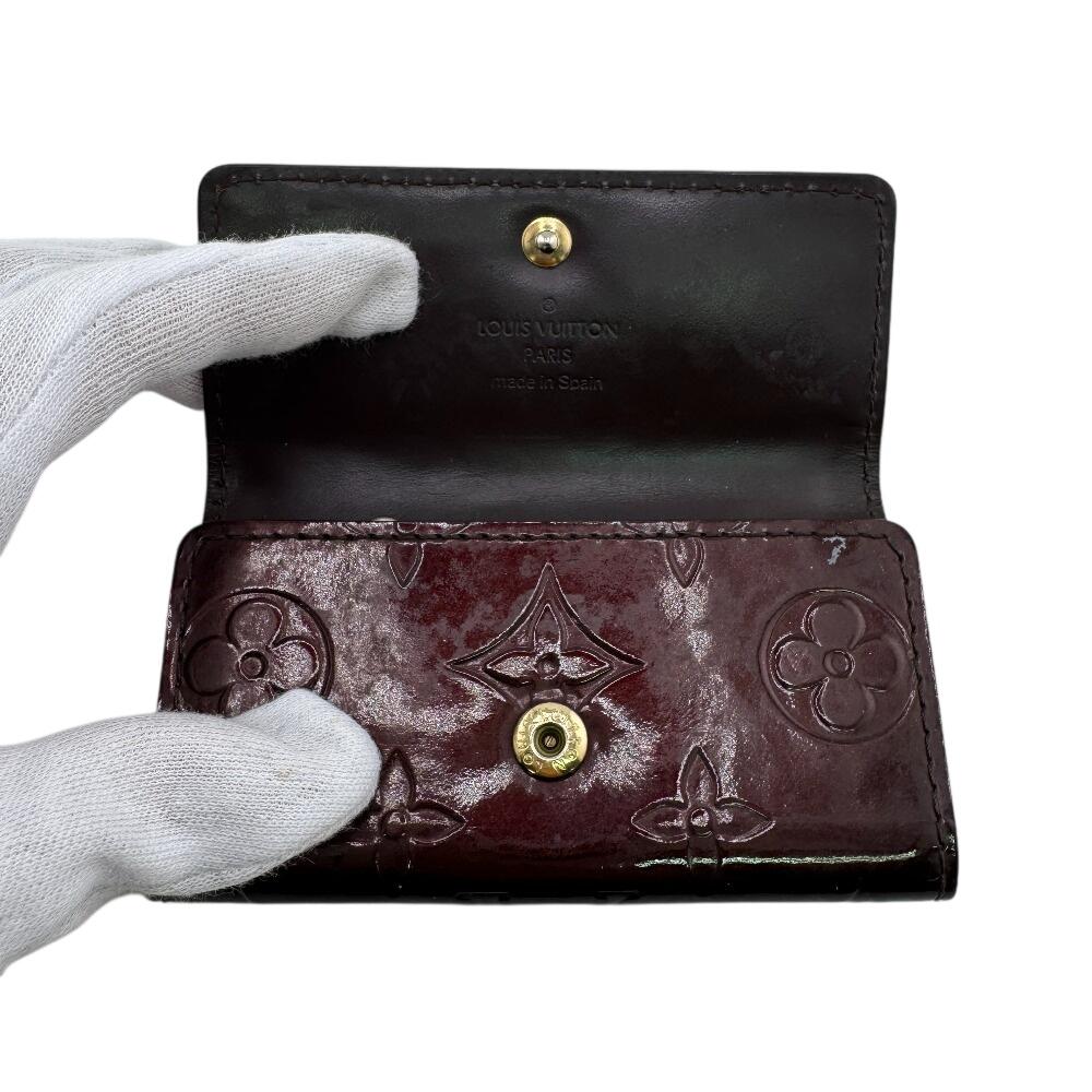 LOUIS VUITTON 4 hooks Monogram Vernis leather Multicles4 Key holder  Amarrant leather Women Used