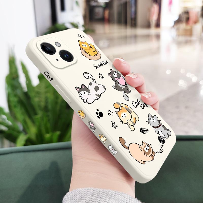 

Cat String Ball Phone Case For iPhone 17 17 Air 16 16e 15 14 13 12 11 X XR XS Plus Pro Max Mini Silicone Cover iPhone 17 Pro белый