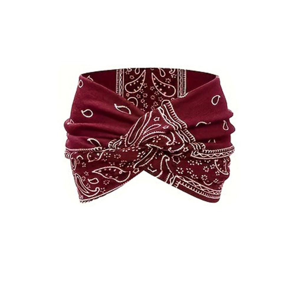 Böhmisches Damen-Yoga-Stirnband – Breit, elastisch, schweißabsorbierend für Laufen & Workouts