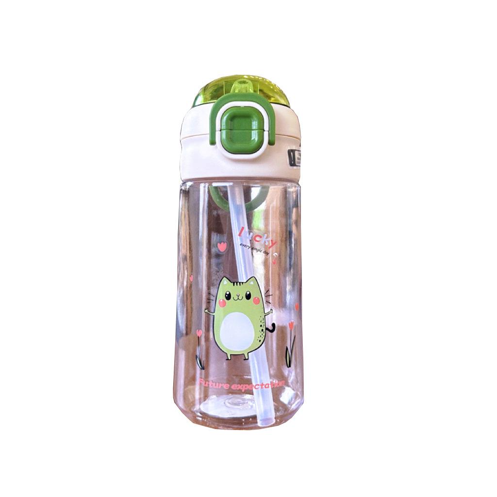 Water bottle summer high value straw children cute easy hand water cup student portable cartoon double drink outdoor sports cup