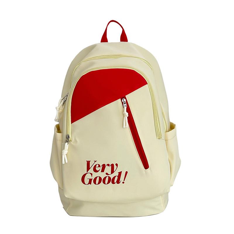 Nylon Student Backpack For College Girls With Letter Print Design And Cushion Straps For School Use