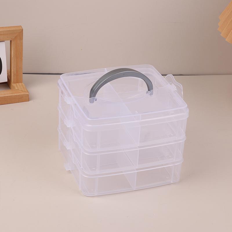 3 Layers Transparent Plastic Jewelry Storage Box Large-Capacity Finishing Box Necklace Ring Stud Earrings Box Ornament Box