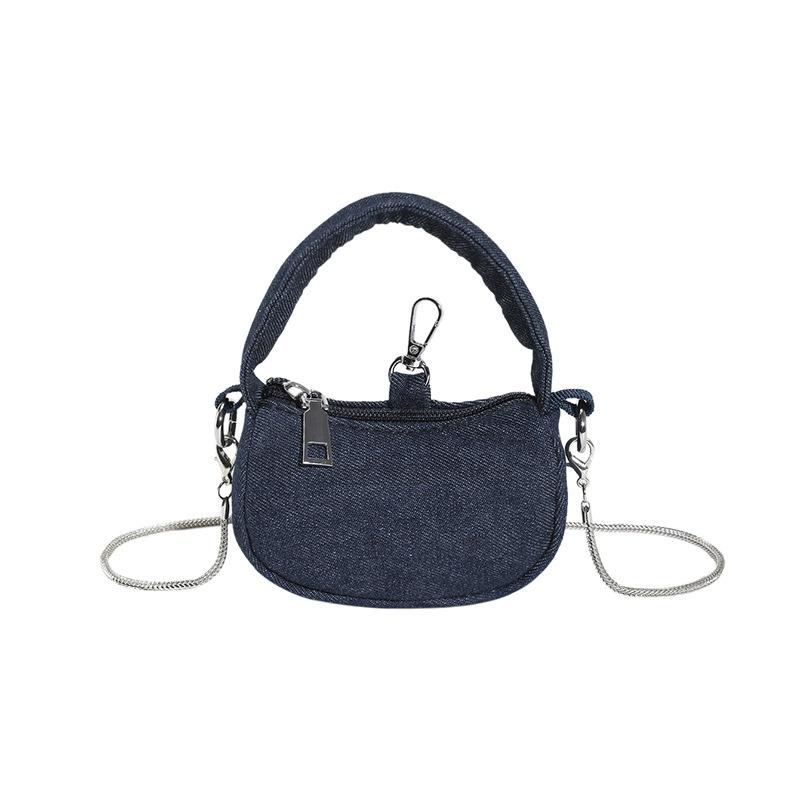 IELGY women's simple denim bag, retro shoulder niche fashion hand-held underarm bag