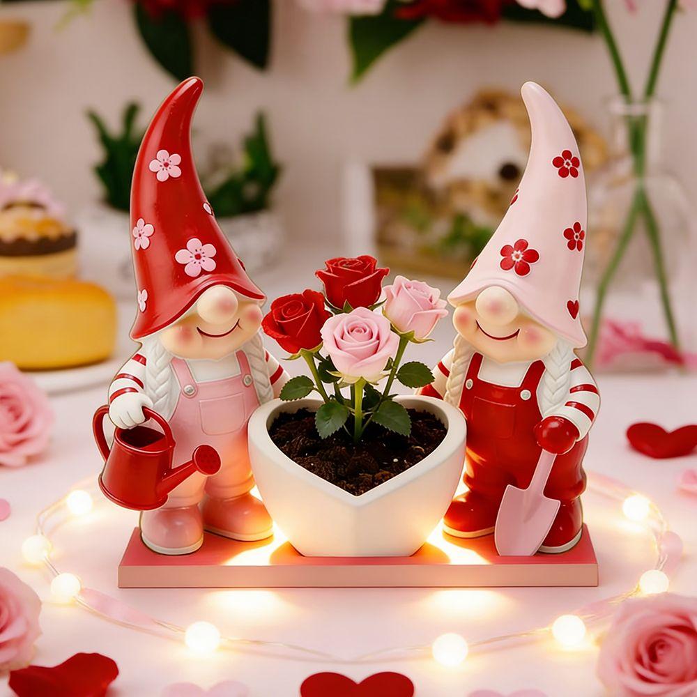 5D Valentine's Day Elf Ornament Wooden Valentine's Day Decoration Dwarf Elf Ornament  Home Decor