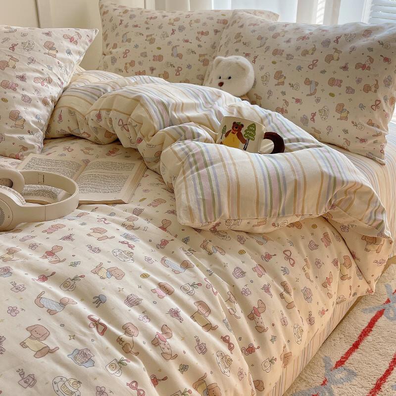 Cartoon Printed Fitted Sheet Bedding Set
