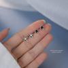 F5870-Trendy Octagram Zircon Stud Earrings for Women S999 Pure Silver Versatile Personality High Street Style Sterling Silver