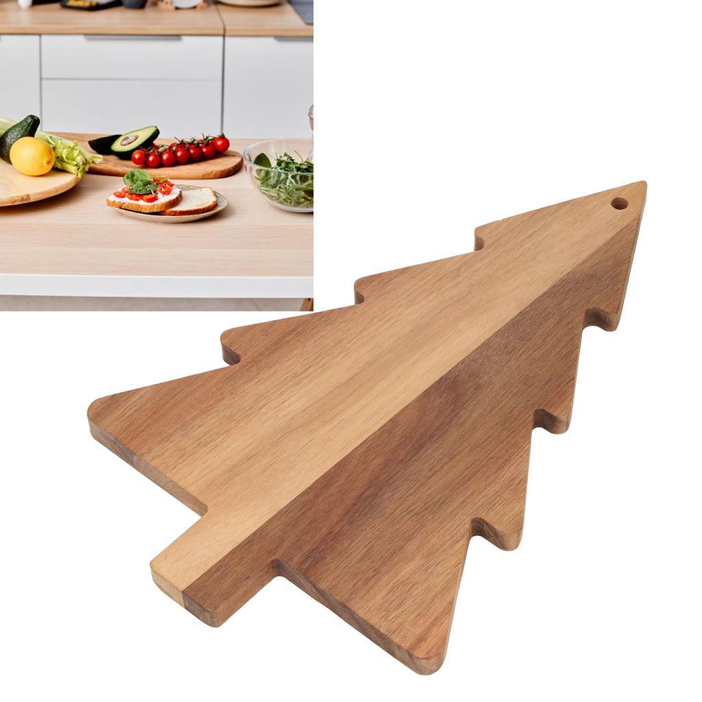 Xmas Tree Shaped Cutting Board Wooden Food Bread Serving Tray Sushi Board for Restaurants Homes Hotels