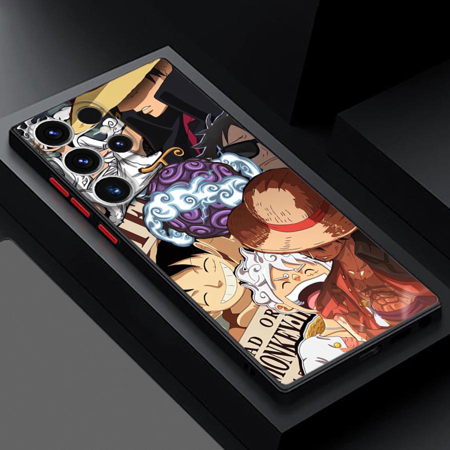 Case for Samsung Galaxy S23 Ultra S22 Plus S24 S21 FE S25 S9 S10 S20 Black Edge Shell Anime One Pieces