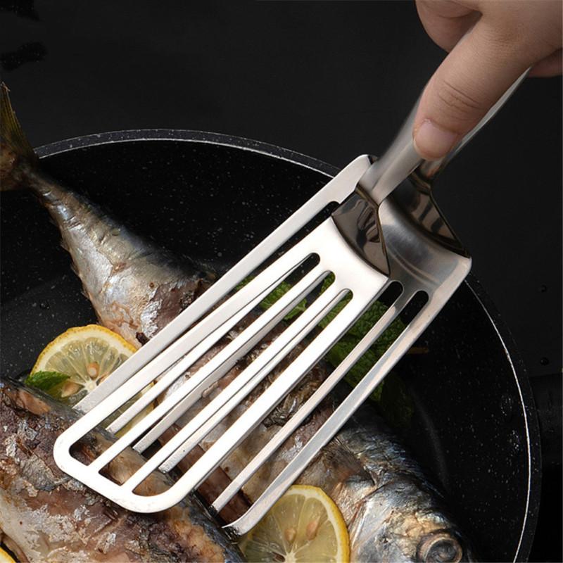 304 Stainless Steel Hollow Clamp Fish Spatula Clip Steak Spatula For Buffets Bars Parties