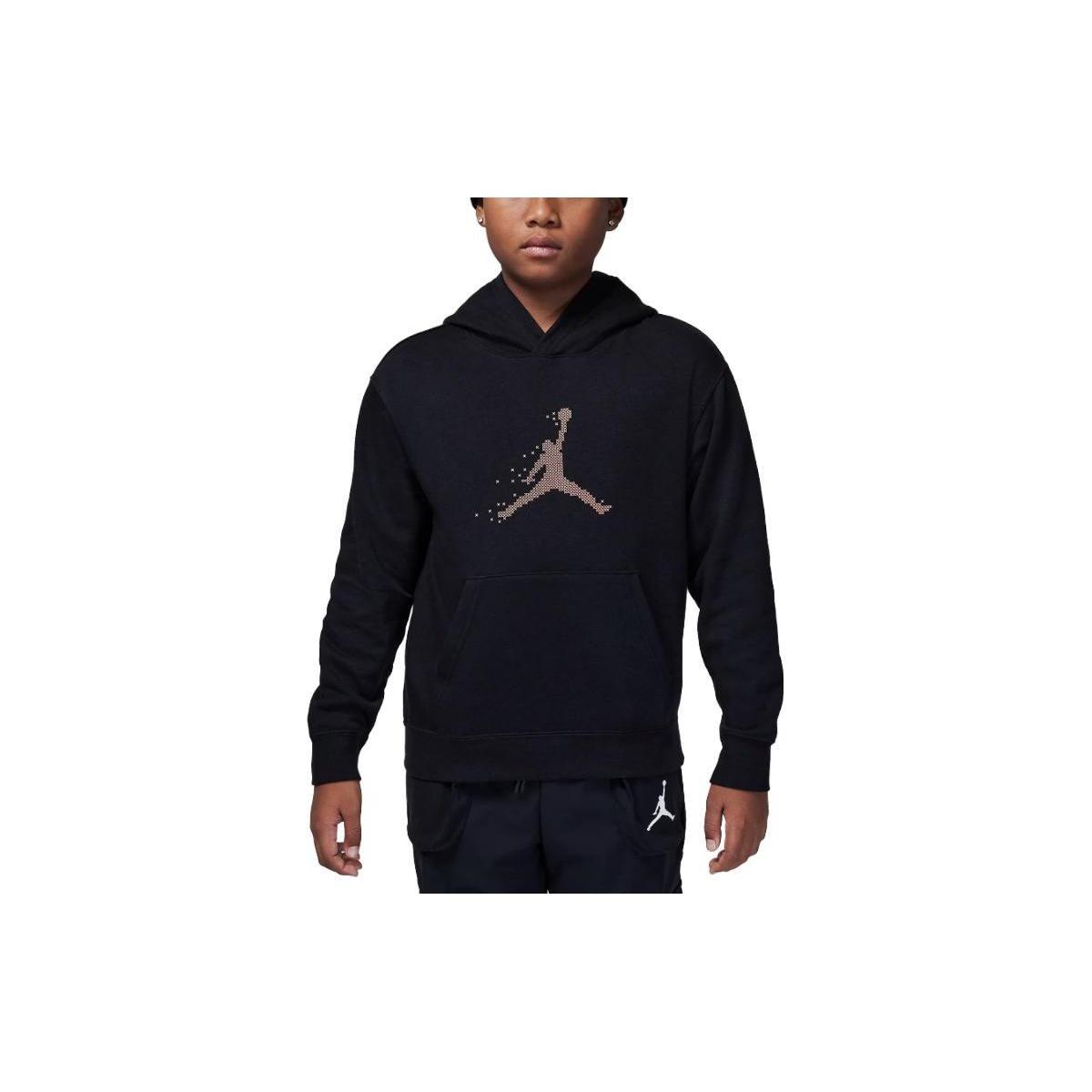 (PS) Air Jordan Holiday Fleece Pullover Hoodie Black Kids FV5653-010 M