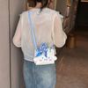 Chic Pu Leather Handbag For Women White Trendy Street Style Shoulder Bag 2023